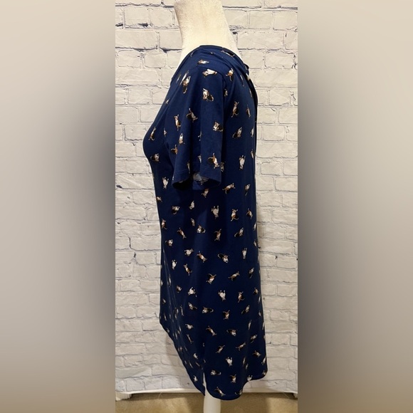 Ellen Degeneres nightgown ED gown With Dogs poly blend knit soft Size Small - Picture 3 of 5